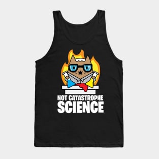 Catastrophe Science Pun Cat Shirt Funny Chemistry Cat Humor Science Geek Tank Top